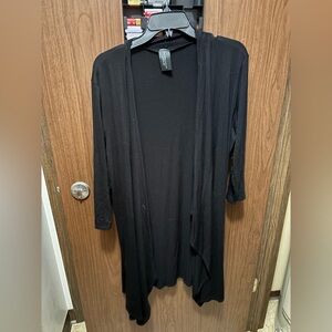 Supernova Black Open Front Duster Cardigan Large Made in USA